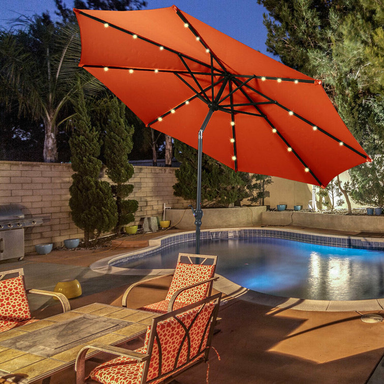 Freeport Park Cece 3m Cantilever Parasol with Lights Wayfair.co.uk